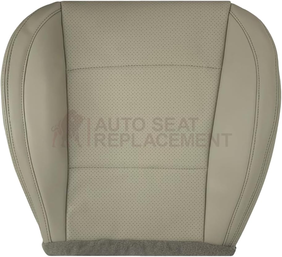 Auto Seat Replacement, Compatible with 2015 2016 2017 Subaru Outback Legacy Driver OR Passenger Side Bottom Replacement Perforated Synthetic Leather Seat Covers (Ivory Tan, Passenger Bottom)