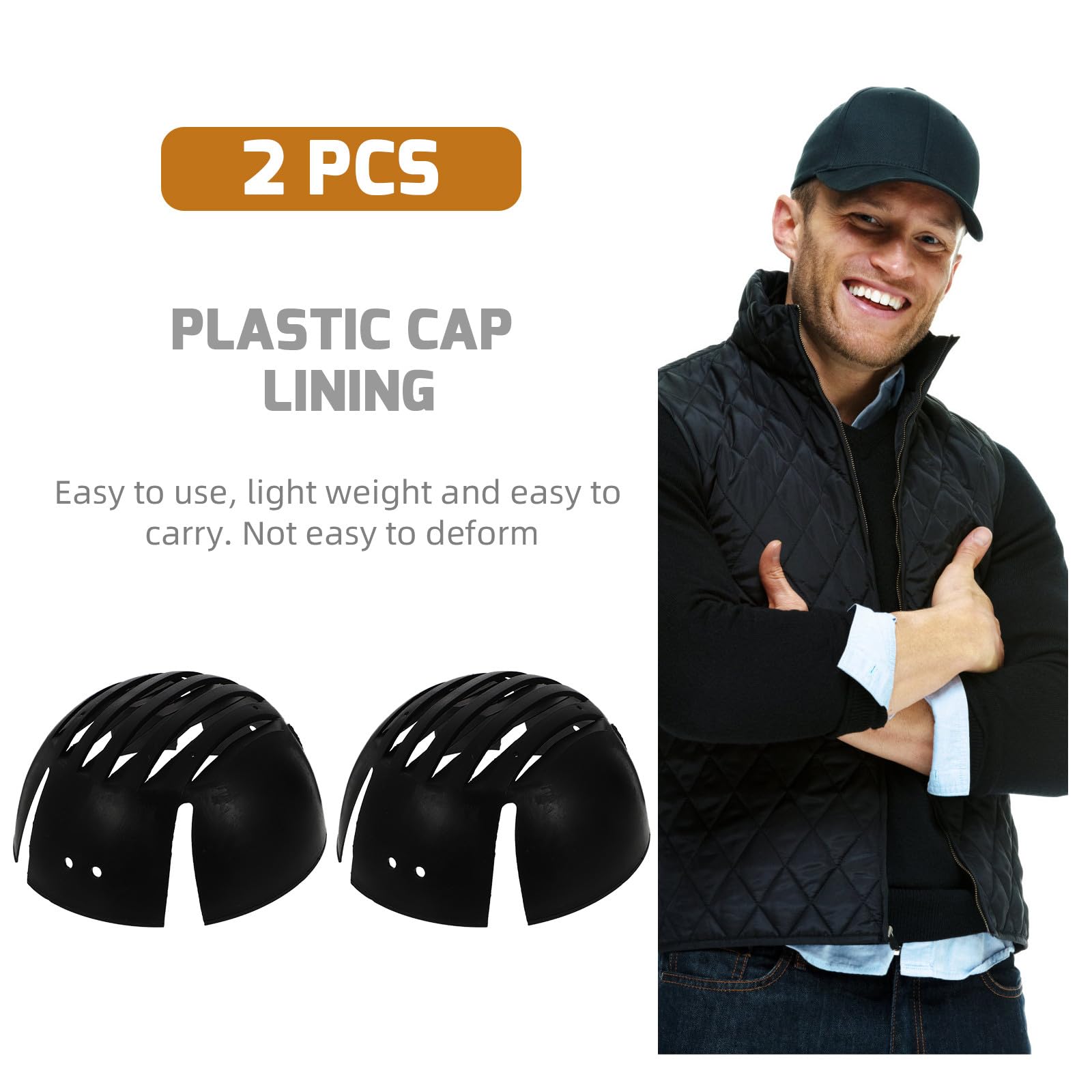 2 Pezzi Supporto per Cappelli in Plastica Nero, Protezione Anti-collisione e Sostegno per Cappellini da Baseball, Organizer per Cappelli