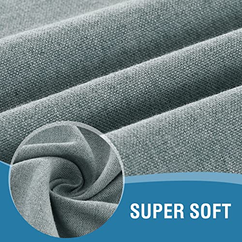 H.versailtex Linen Textured Cloth Napkins Set Of 12 (18" X 18") Linen Textured Dinner Napkins Waterproof Extra Soft Thick Durable Reusable Napkins With Hemmed Edges, Aqua Gray #TOP1