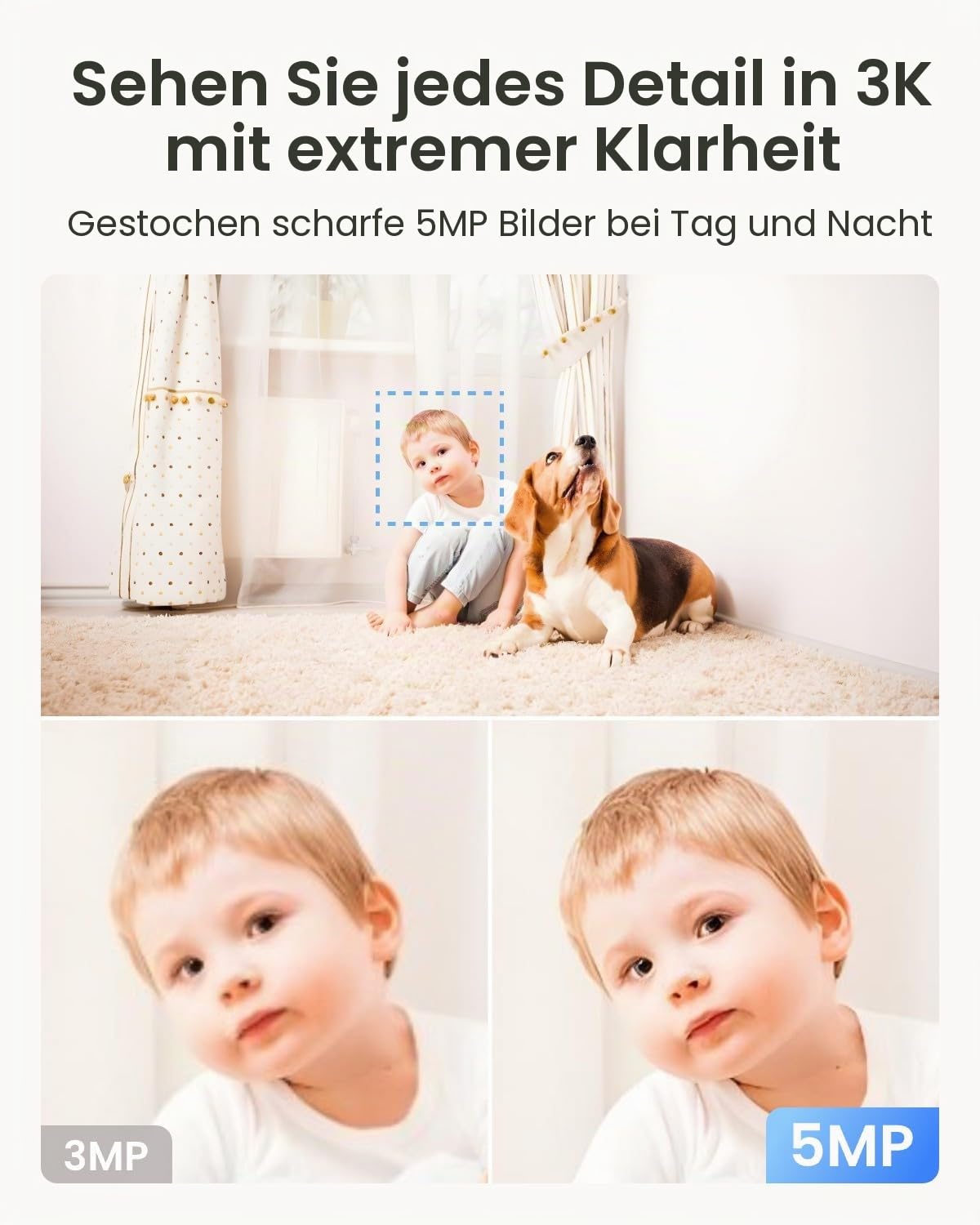 Reolink Set: E1 Pro 3K WLAN Überwachungskamera & E1 Zoom 4K PTZ Indoor Kamera, Personen/Haustier/Schreierkennung, 3X Optischer Zoom, Auto-Tracking, 2,4/5GHz Wi-Fi 6, Babyphone & Hundekamera