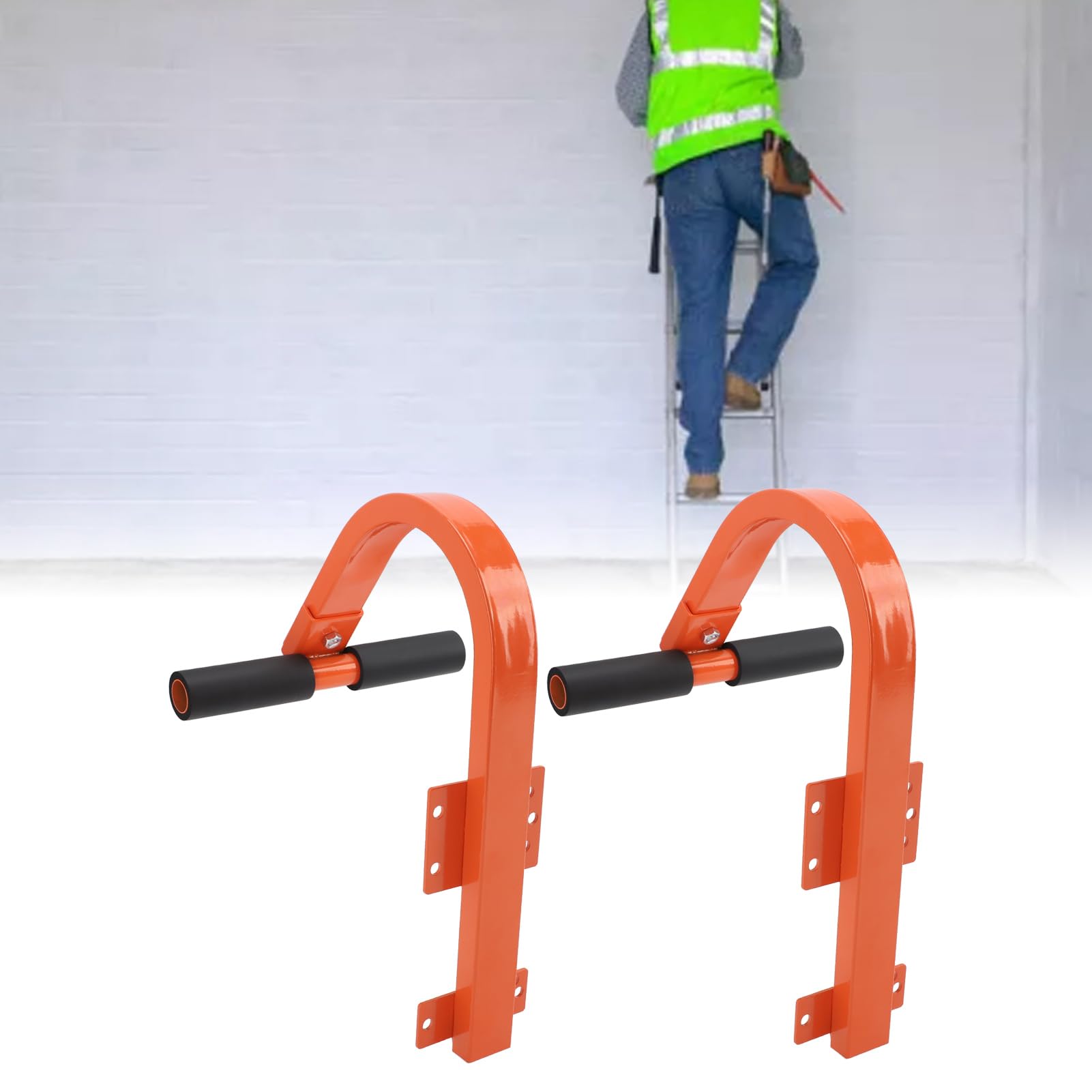 2-pakowy Stabilizator Drabiny Hak Dachowy z Kółkami, Stabilizator Drabiny na Dach, Mocny Uchwyt Łatwy Montaż Przenośne Mocowanie Drabiny do Kalenicy