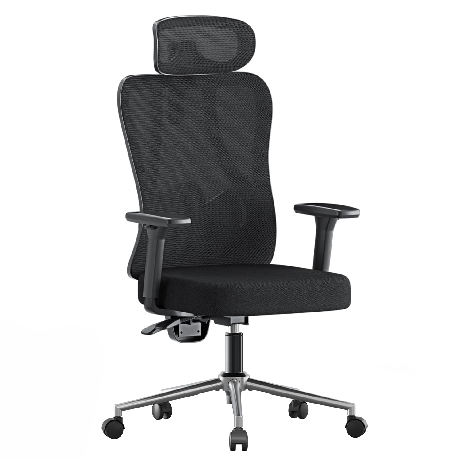 HbadaP3 Pro Ergonomic Office Chair with 2D Adjustable Lumbar Support, 3D Adjustable Headrest and Armrest, 135° Stepless Tilt Function, Black