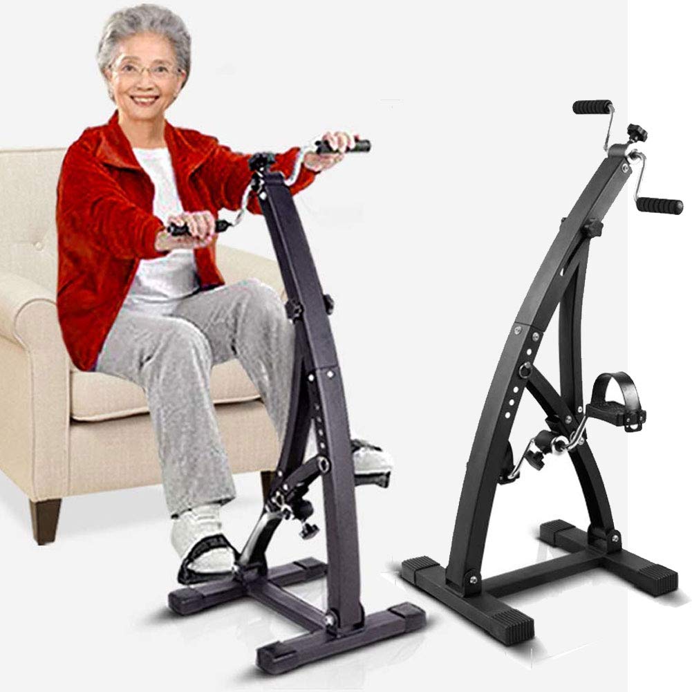 BAKAJI Pedal de Entrenamiento para Brazos y piernas, Bicicleta estática, Bicicleta estática, Gimnasia, pasiva, Ejercicio, Fitness, rehabilitación para Personas Mayores