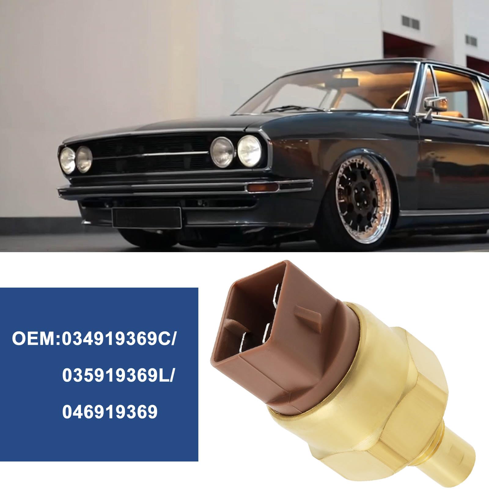 1 Pz Sensore Temperatura Liquido Refrigerante 3 Pin Interruttore Temperatura 034919369C Compatibile con Audi 100 C3 C4 200