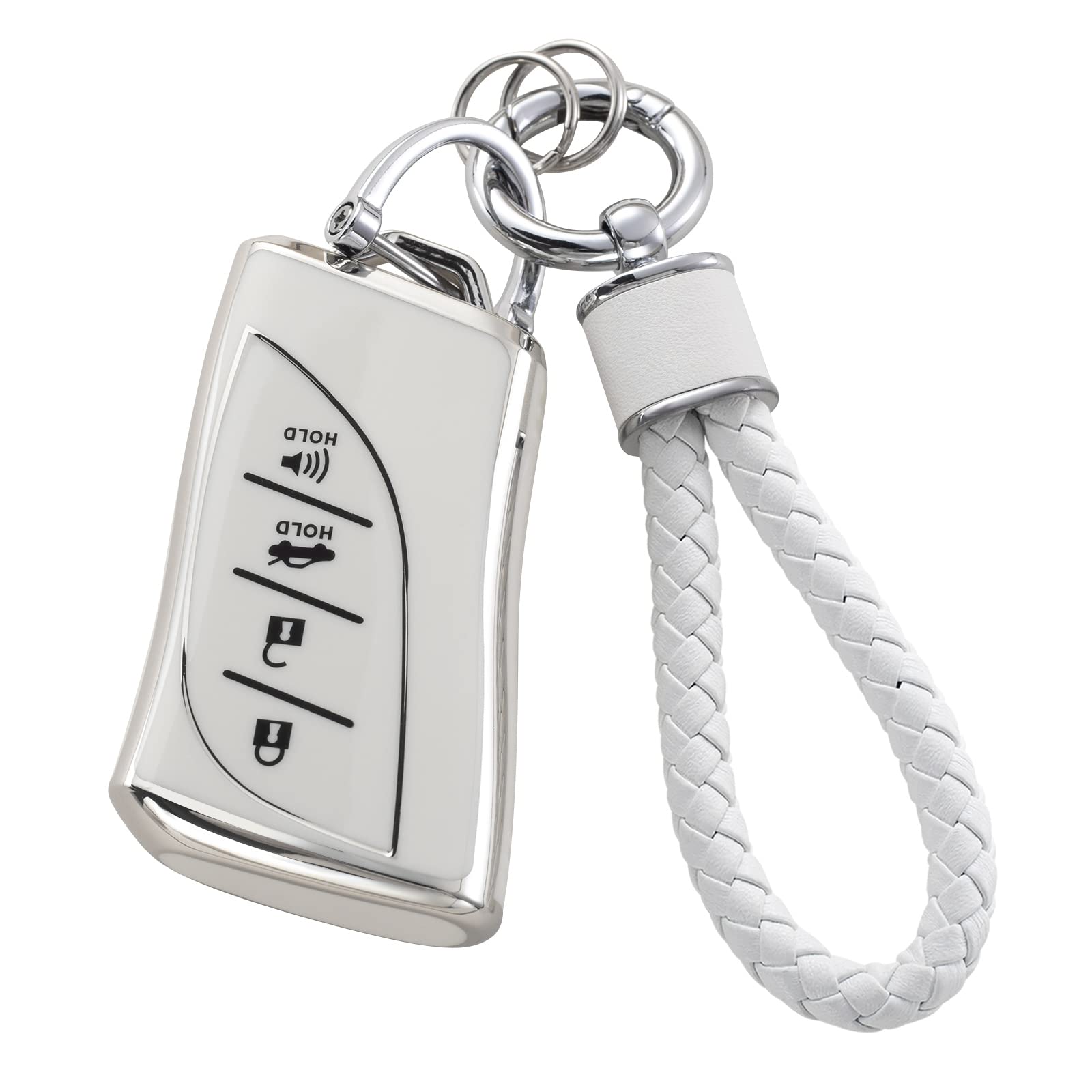 YO&YOYE for Lexus Key Fob Cover with Keychain, Soft TPU Key Case Protection Shell Fit for Lexus ES350 ES300h UX200 LS500 LS500H LC500 LC500h