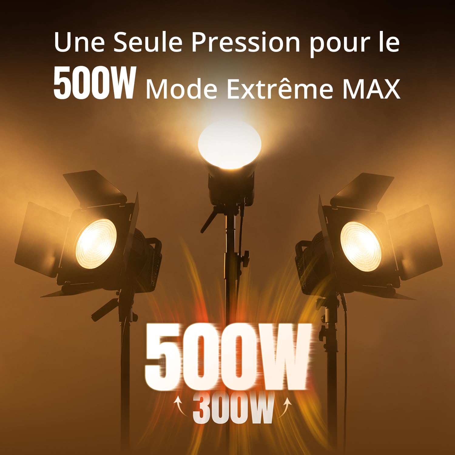 ZHIYUN Molus G300 [Official] Lumiere Video 300W, COB LED Eclairage Video avec Bowens Mount, Bi-Color Streaming Lampe avec 60900 Lux/ 2700~6500K/ CRI≥95/ TLCI≥97/ Contrôle APP
