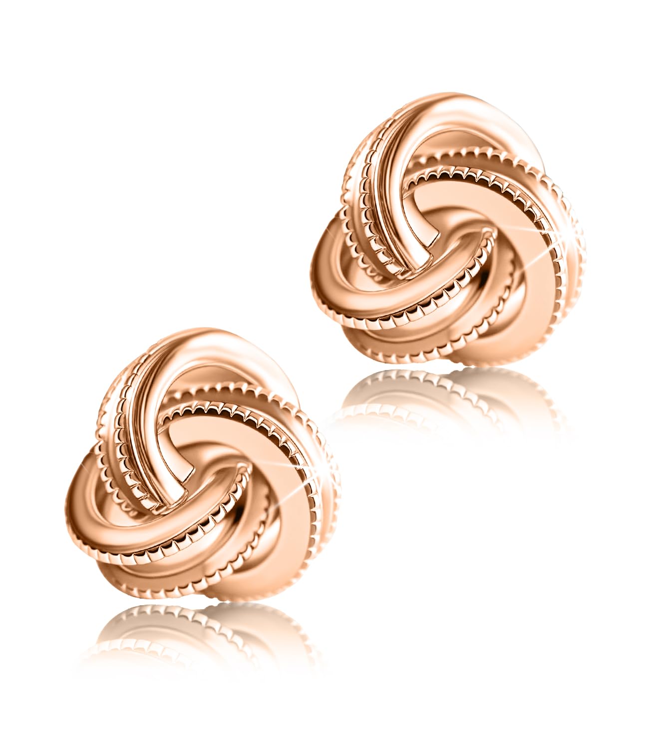 Gold Plated Sterling Silver Studs Love Knot Earrings For Women | Hypoallergenic & Nickle Free Jewelry for Sensitive Ears