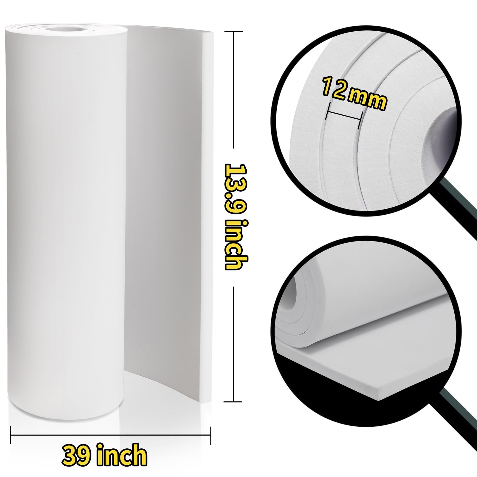 White 12mm EVA Foam Sheets - Image 2