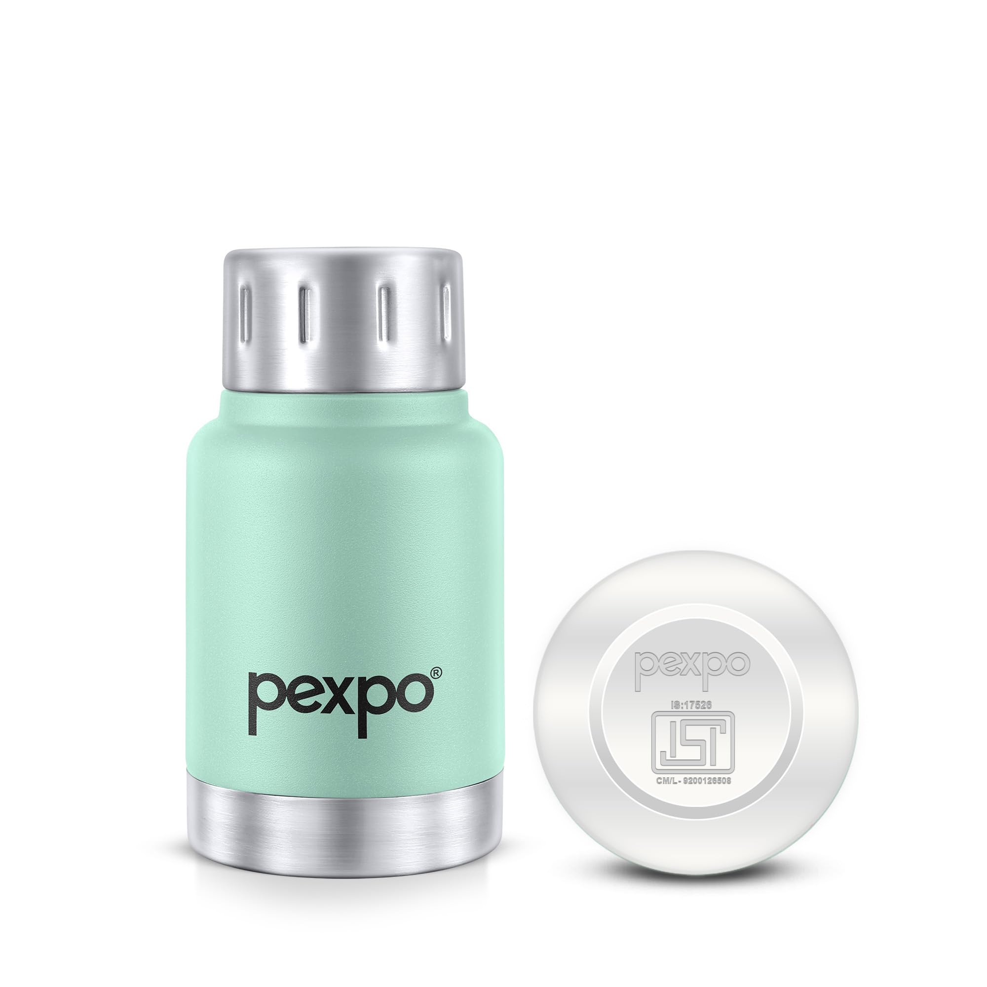 Sponsored Ad - Pexpo Cameo ISI Certified Stainless Steel Vacuum Insulated Flask - 160ml | Double Wall Hot & Cold Upto 4-5 Hours | Office, School, Gym, & Travelling | Men, Women & Kids | RCB Edition - Sea Green
