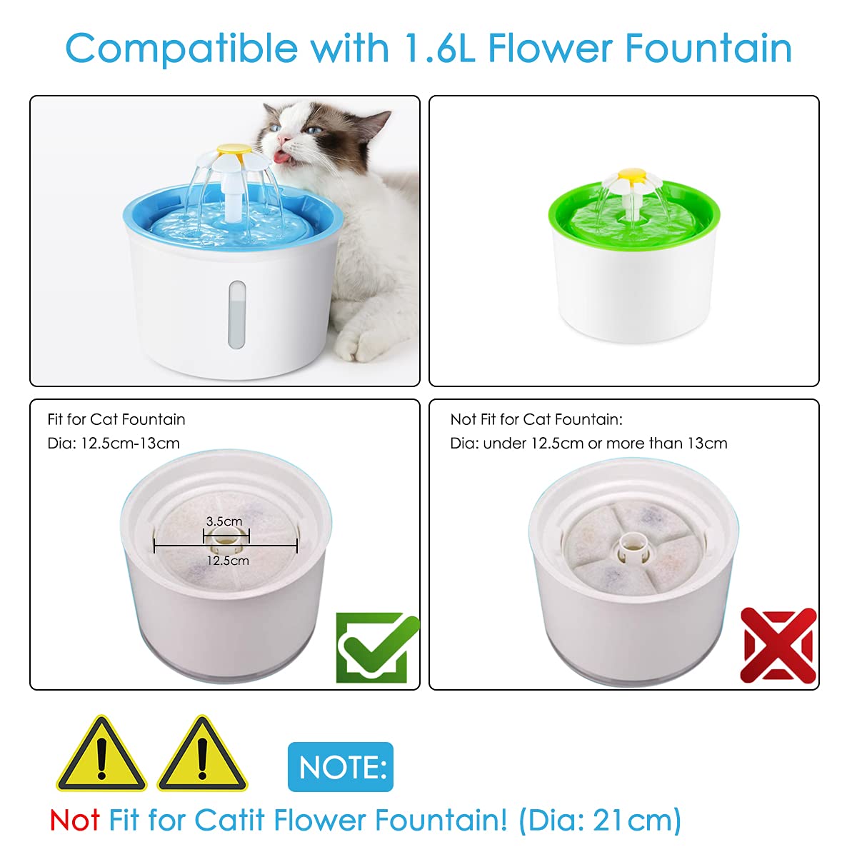 10 Filtri Per Fontanella Gatti Con Carbone Attivo - Compatibile Con PLOOHT 3.2L, Triplo Filtraggio - Foto 5