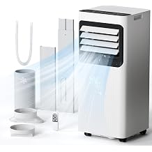10000 BTU Portable Air Conditioner, 4-in-1 Cools 450 Sq.Ft Quiet AC | with Fan & Dehumidifier, LED Display, Remote, 24H Timer, Portable AC Units with Window Kit, for Bedroom/Office/Dorms