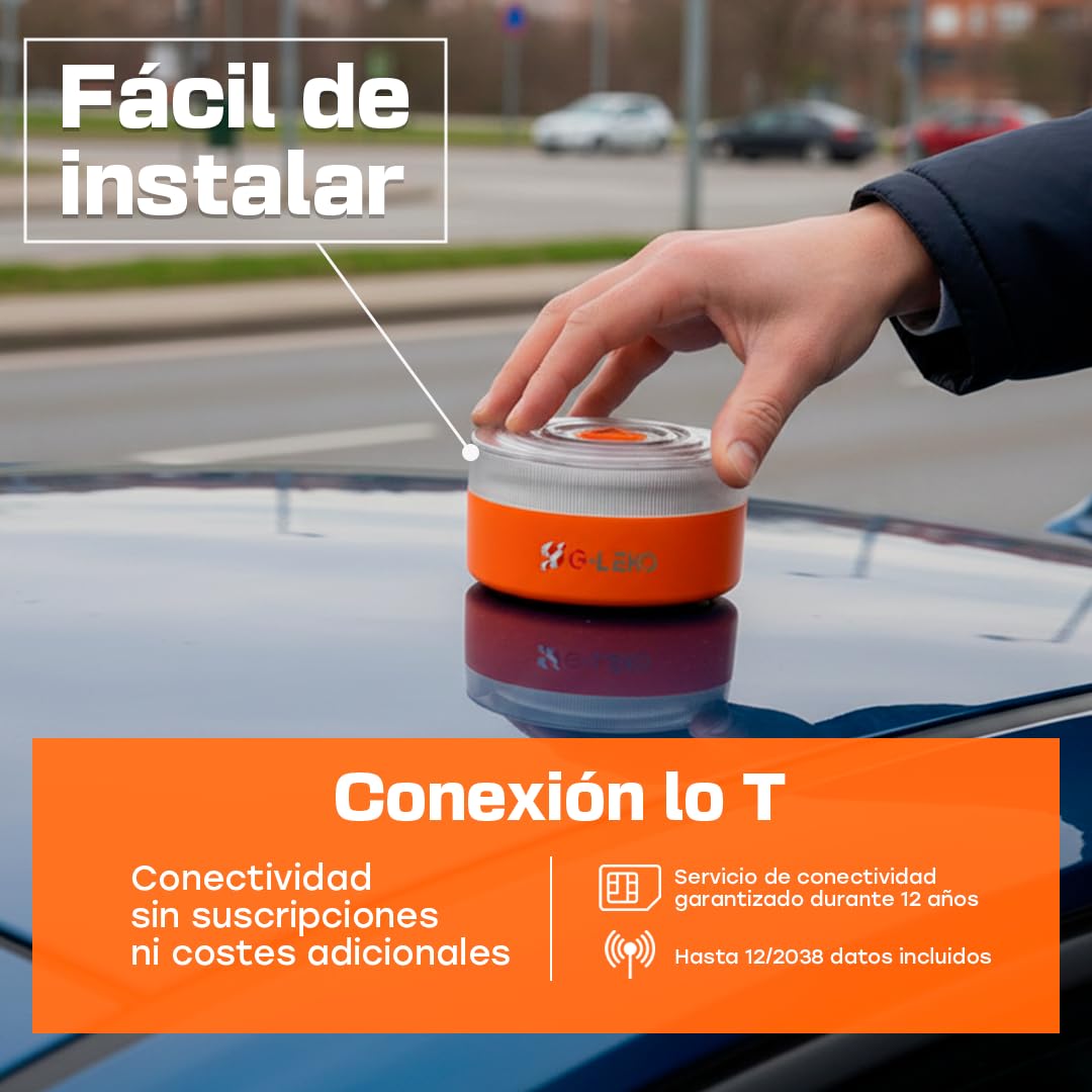WEIDA Baliza V16 - Luz De Emergencia Geolocalizable | Modelo F168 | Baliza para Coche Homologada DGT | Base Magnética, Pilas Alcalinas 9V, Autonomía Máx 2 Horas | Resistencia al Agua IP54 (PACK 1) — view 3