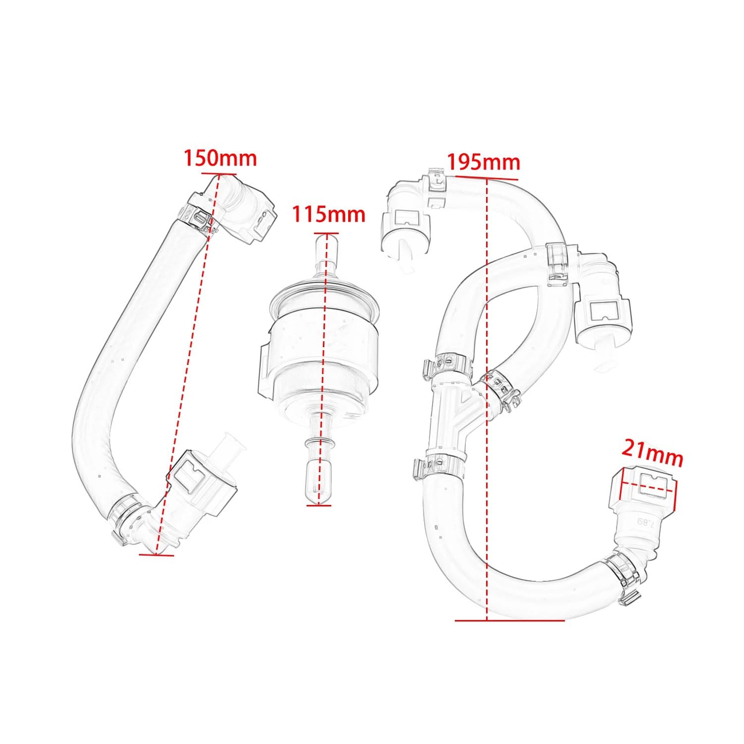 Kit de Taza Filtro Aceite para tubería Combustible, con Manguera 7,89, conectar Piezas Motocicleta para Benelli BN600 BJ600GS