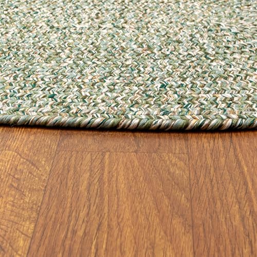 Tapete trenzado reversible 3'x5' verde miniatura 6