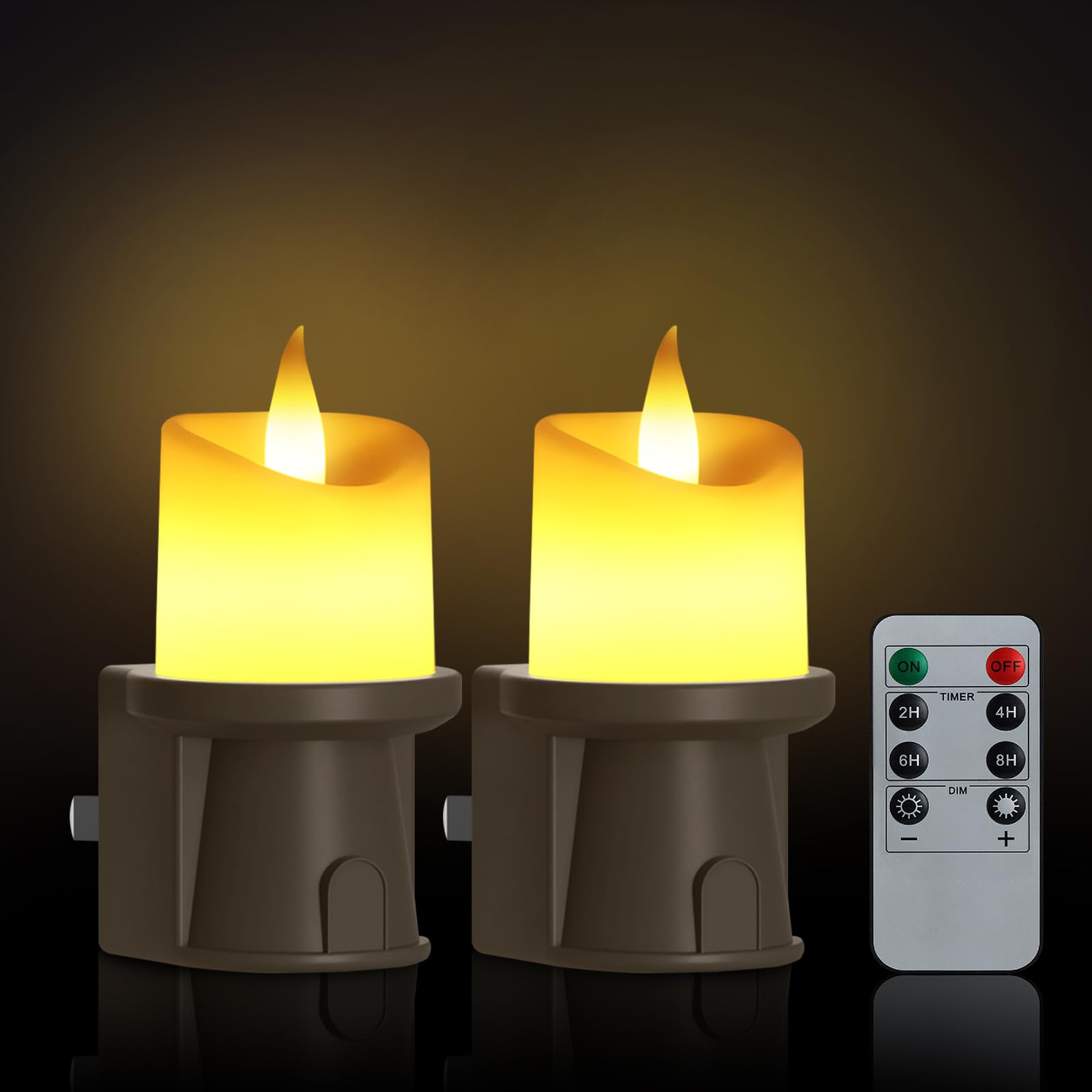 AnaNicozy 2-in-1 Plug in Night Light 2 Pack - Dual Mode Dusk to Dawn Sensor OR Remote Control