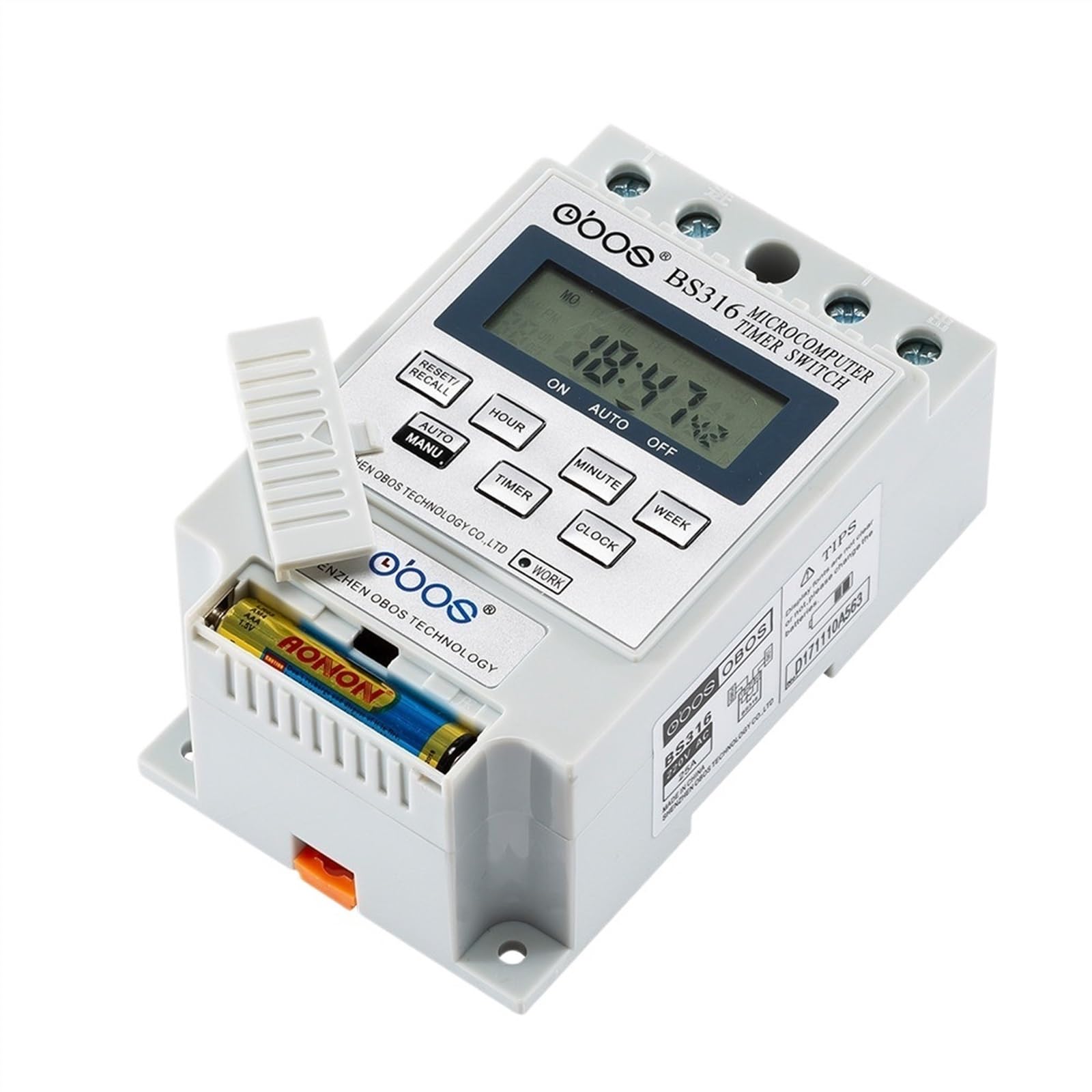 Temporizador Switch220V 25A microordenador inteligente programable temporizador electrónico interruptor relé controlador voltaje seleccionable(DC12V)