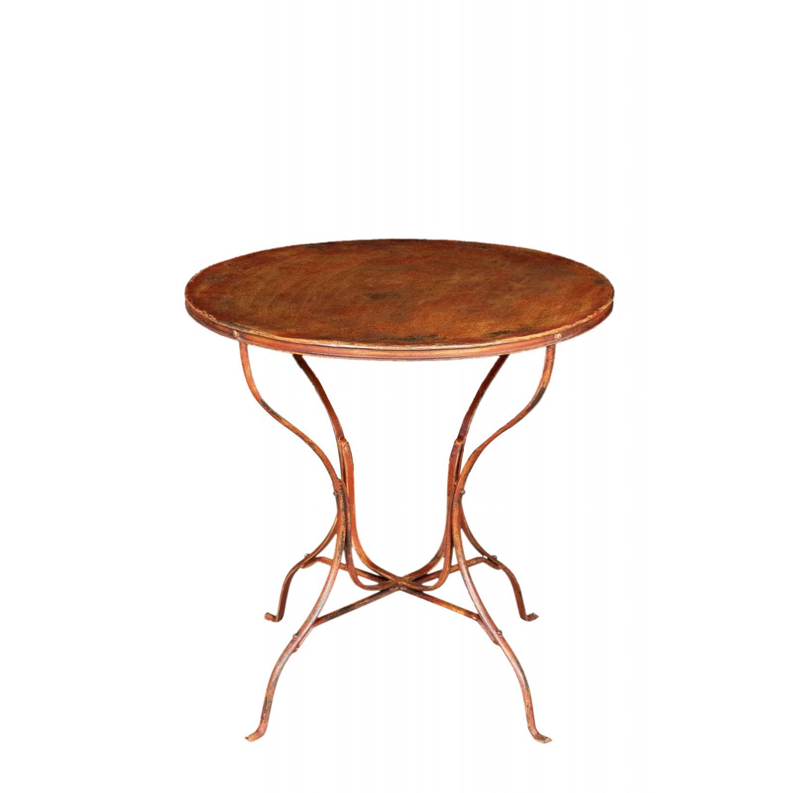 Biscottini Tavolo in ferro battuto da esterno 70x70x70 cm | Tavolo ferro battuto giardino anticato | Mobili da giardino in ferro | Tavolo da esterno