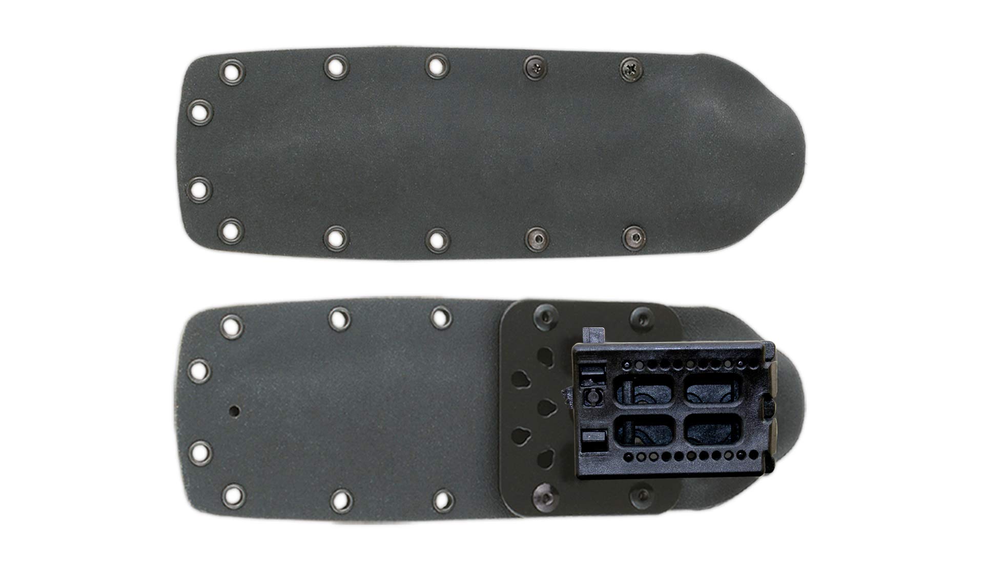 Cudeman Cuchillo 299-N-K* funda de KYDEX Boina Verde hoja de acero ACX-380 pavonada en negro de 18 cm y empuñadura de micarta negra de 13,5 cm para caza, pesca, supervivencia y bushcraft