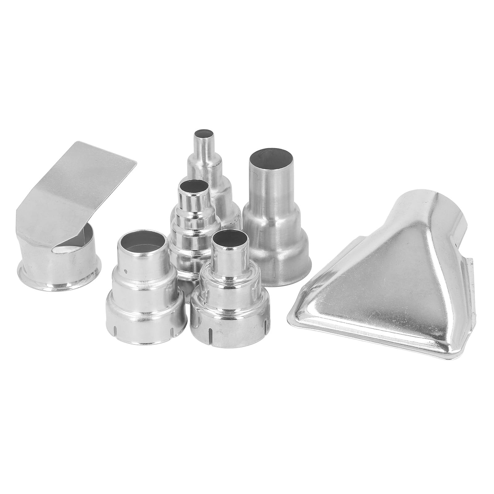 7Pcs Heat Gun Nozzle Set, 35mm Stainless Steel Hot Air Gun Nozzle, Hot Air Gun Tips Nozzles Tool Attachments for Pipe Welding PVC Shrinking