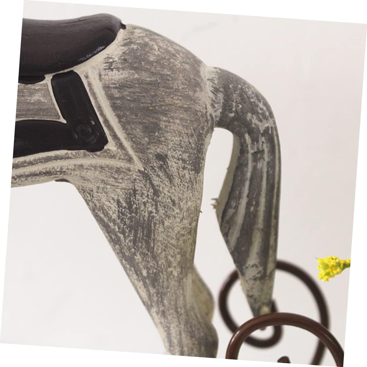 2pcs Horse Wall Decor Wooden Rocking Horse Ornament Handmade Craft Home Decoration Grey