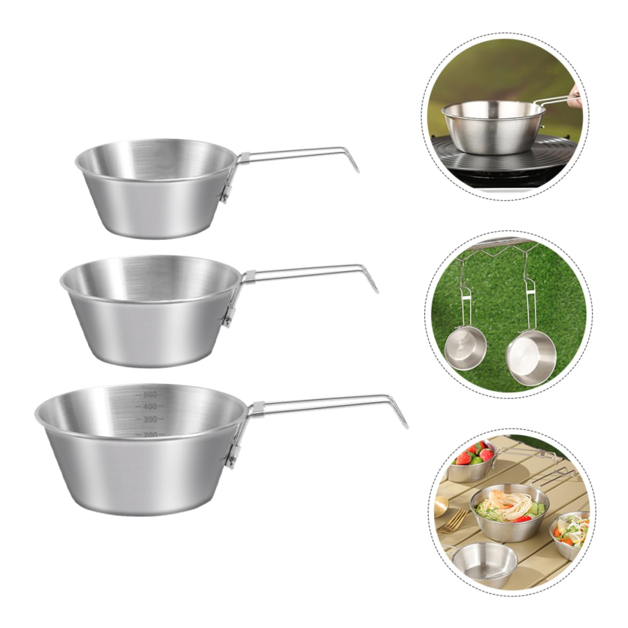 3 Sätze Faltbare Camping Schalen Mit Ergonomischem Für Grill Outdoor Und Camping Platzsparend Transportieren 3 Stücke * 3