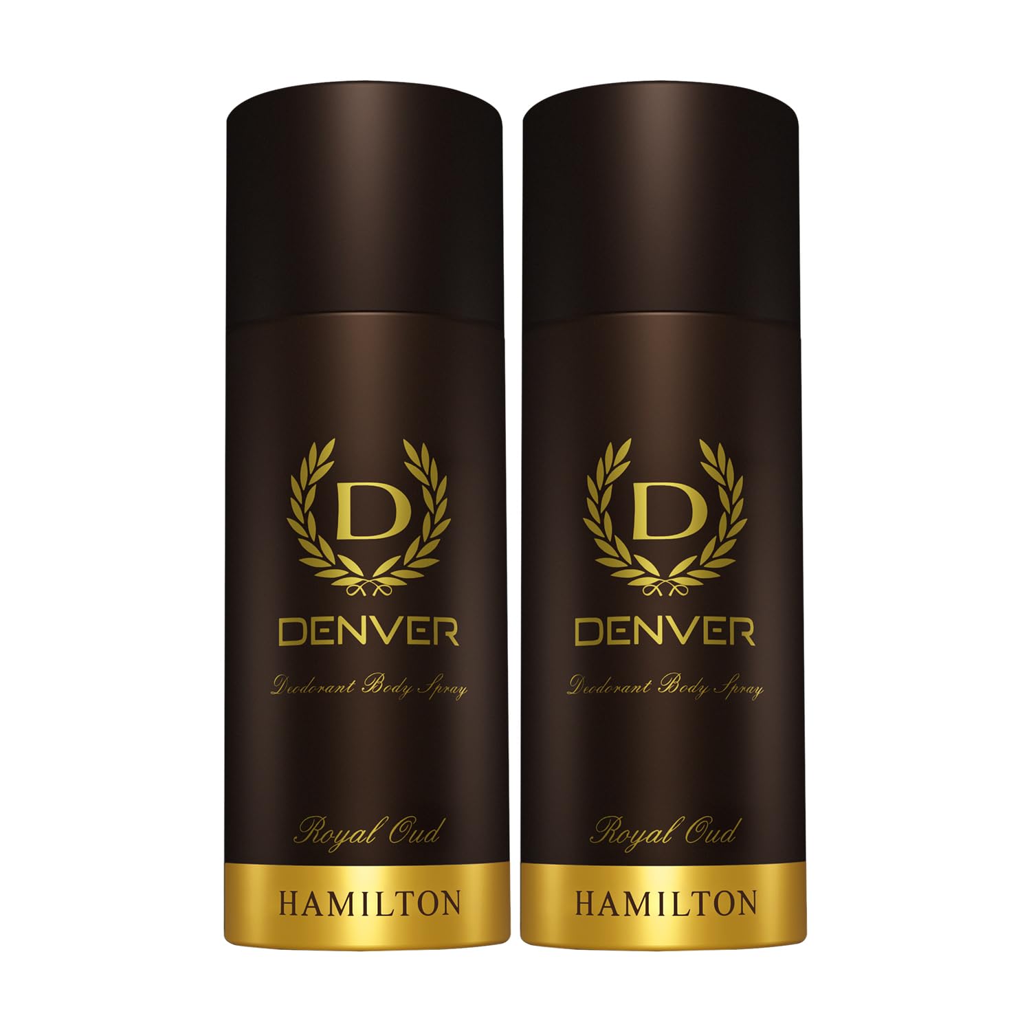 DENVER Royal Oud Deodorant For Men - 150 ML Each, Pack of 2 | Long Lasting Deodorant Body Spray For Men