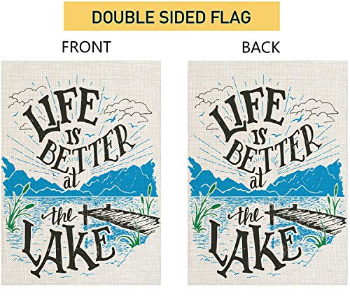 Pingpi PINP-GDFG-B1191 Lake House Quote Burlap House Flag thumb #2
