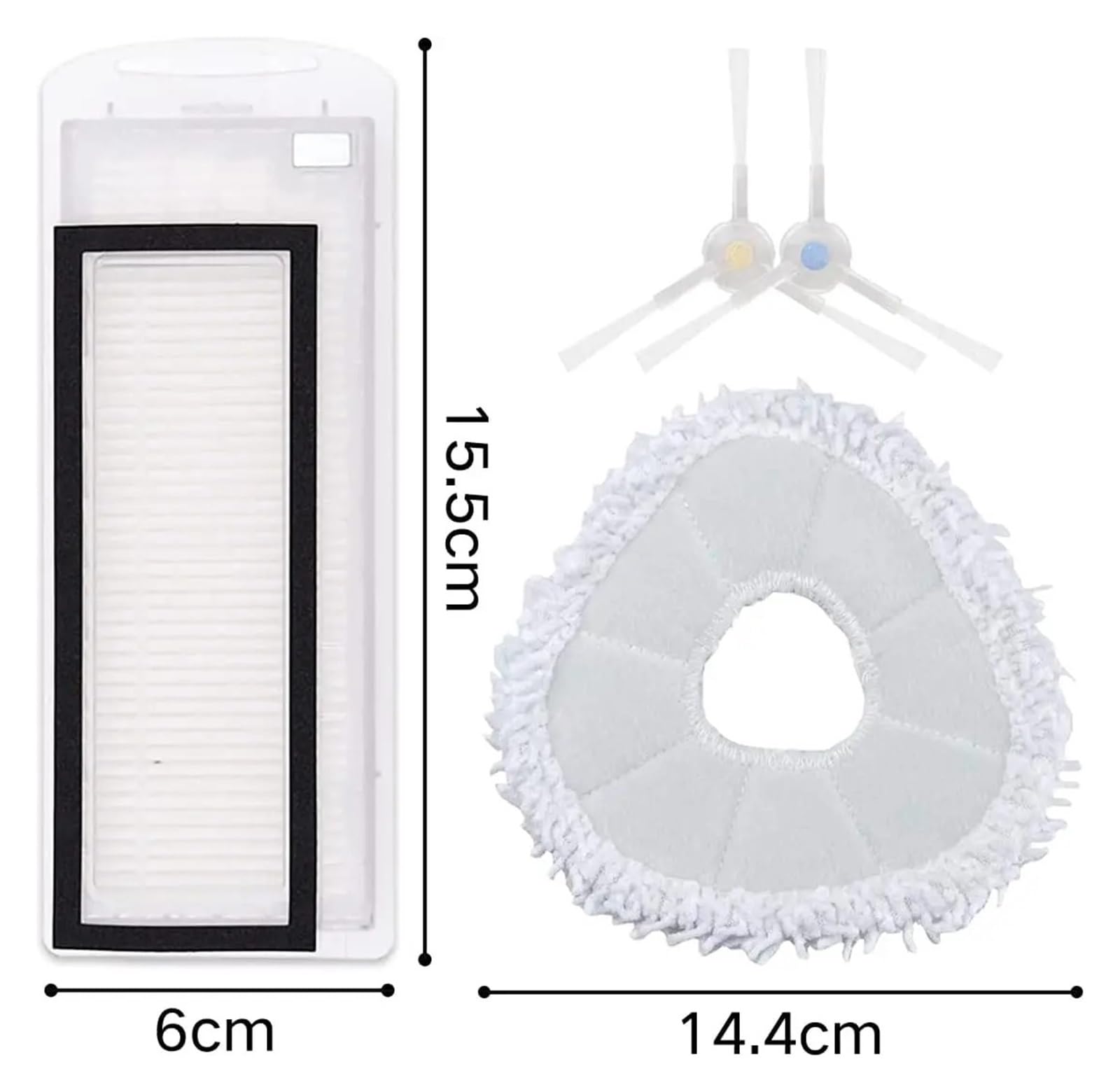 Módulo de trapeador con filtro de cepillos laterales de tela de trapeador de repuesto. Compatible con Narwal T10 J1 J2 YJCC001-1 YJC003, accesorios for aspiradora robot barredora, kits de repuestos fo