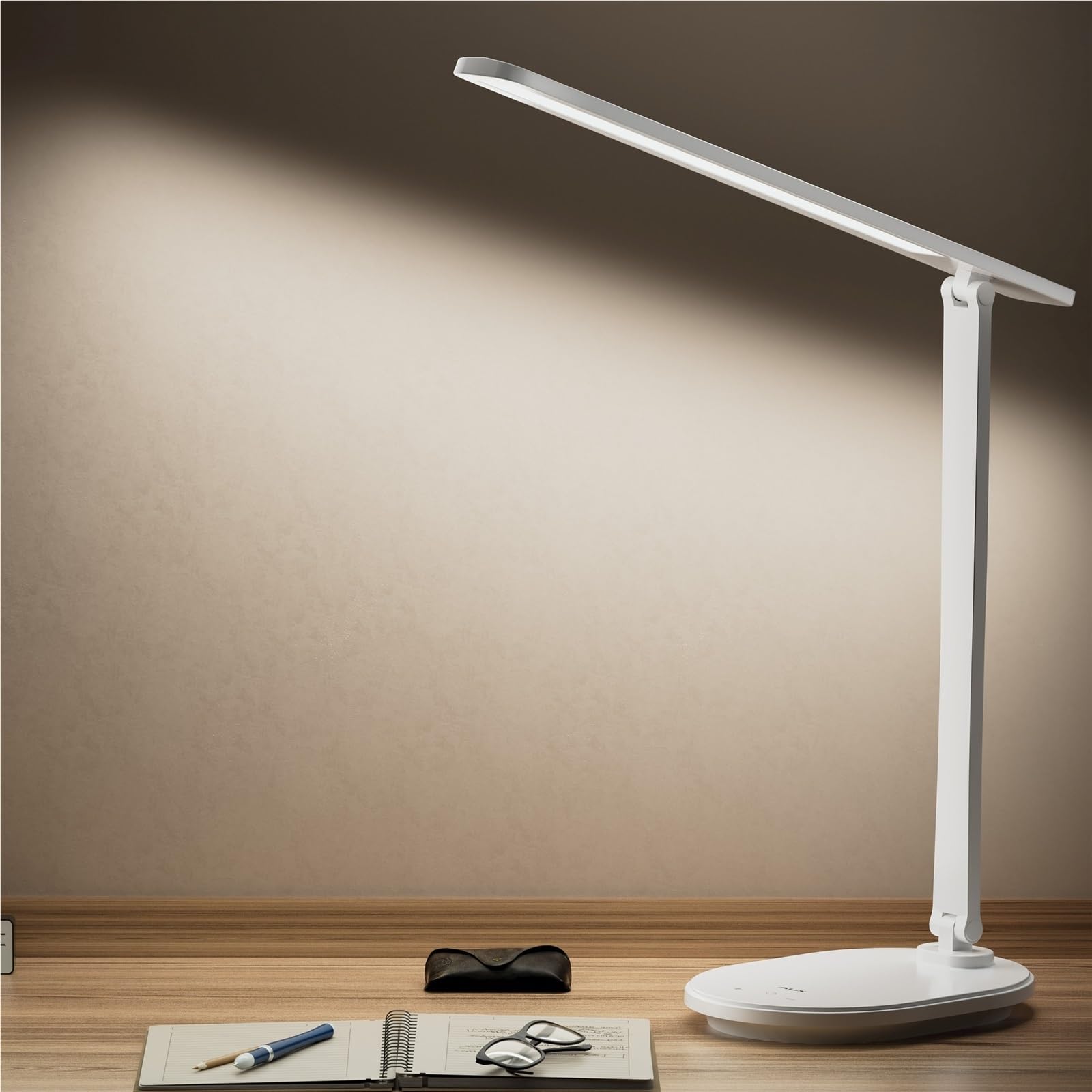 Lampa Biurkowa do Domowego Ściemnialna Lampka Biurkowa LED Z Ładowaniem USB, 3 Tryby Jasności, Dotyk Lampa Stołowa do Czytania