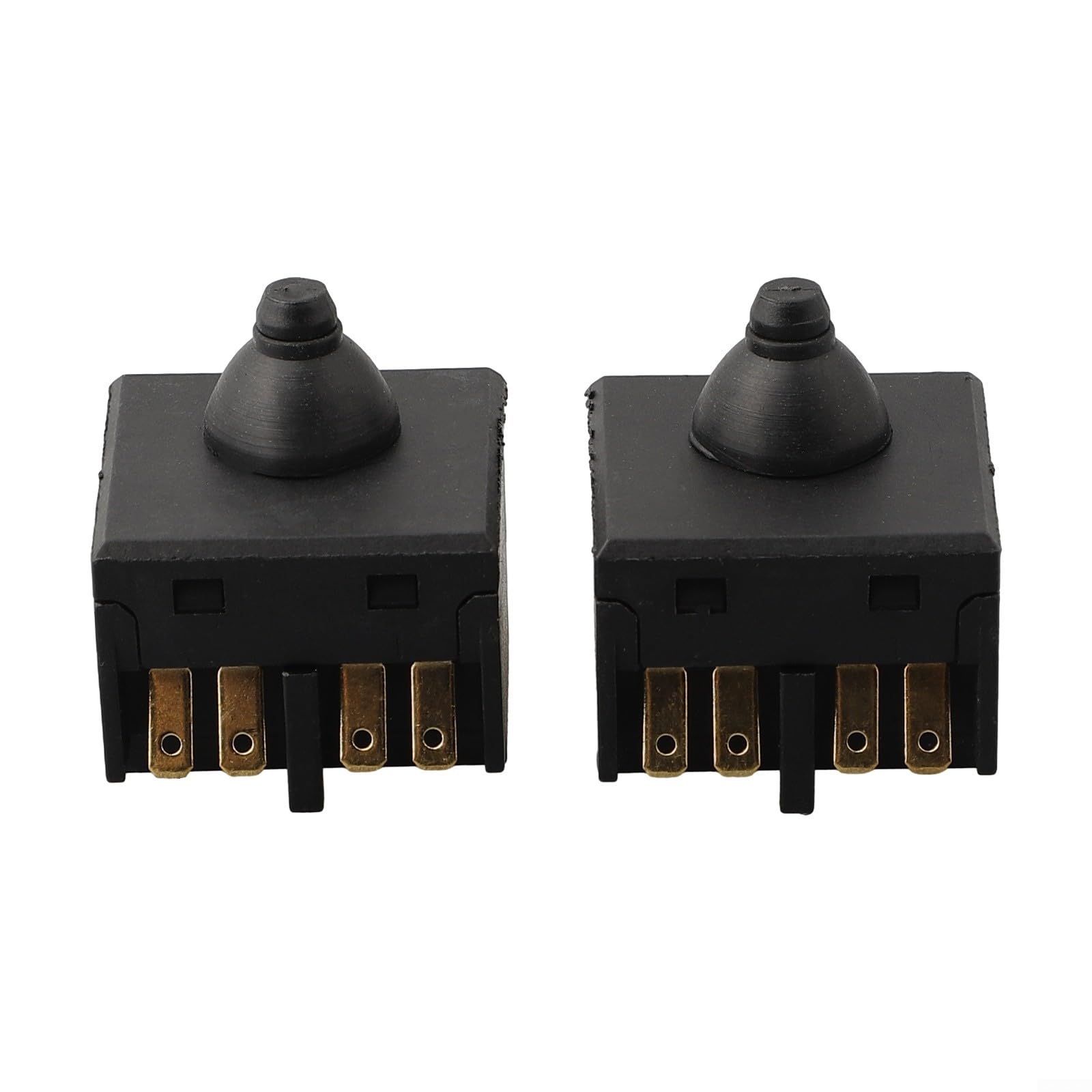Sustitución de interruptor de botón pulsador para amoladora angular 100 pulidora, construcción de plástico y metal, tamaño de 2,5x2,5 cm, compatible con amoladora angular de 100 mm 4 pulgadas, juego