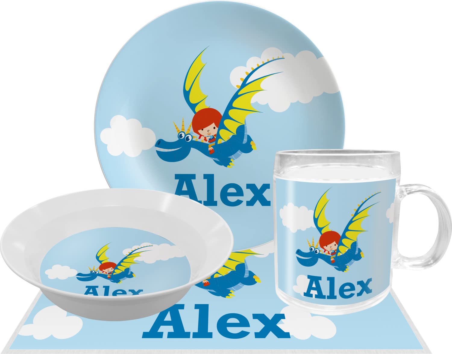 Personalized Flying a Dragon Melamine Bowl - 12 oz