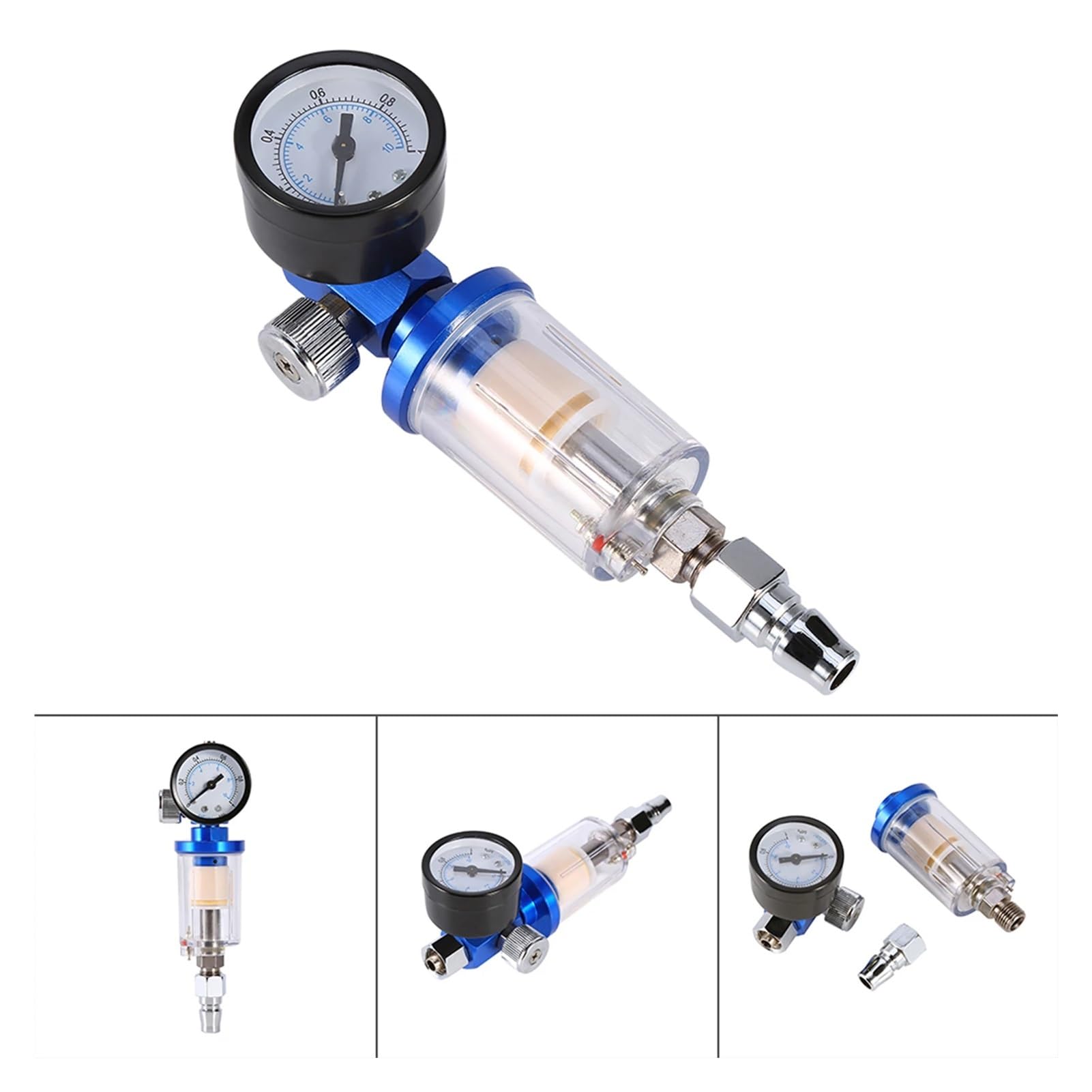 Regolatore d'Aria Compressa Regolatore di pressione dell'aria, pistola pneumatica a spruzzo, regolatore, manometro, filtro separatore for olio e acqua in linea, ricambi auto