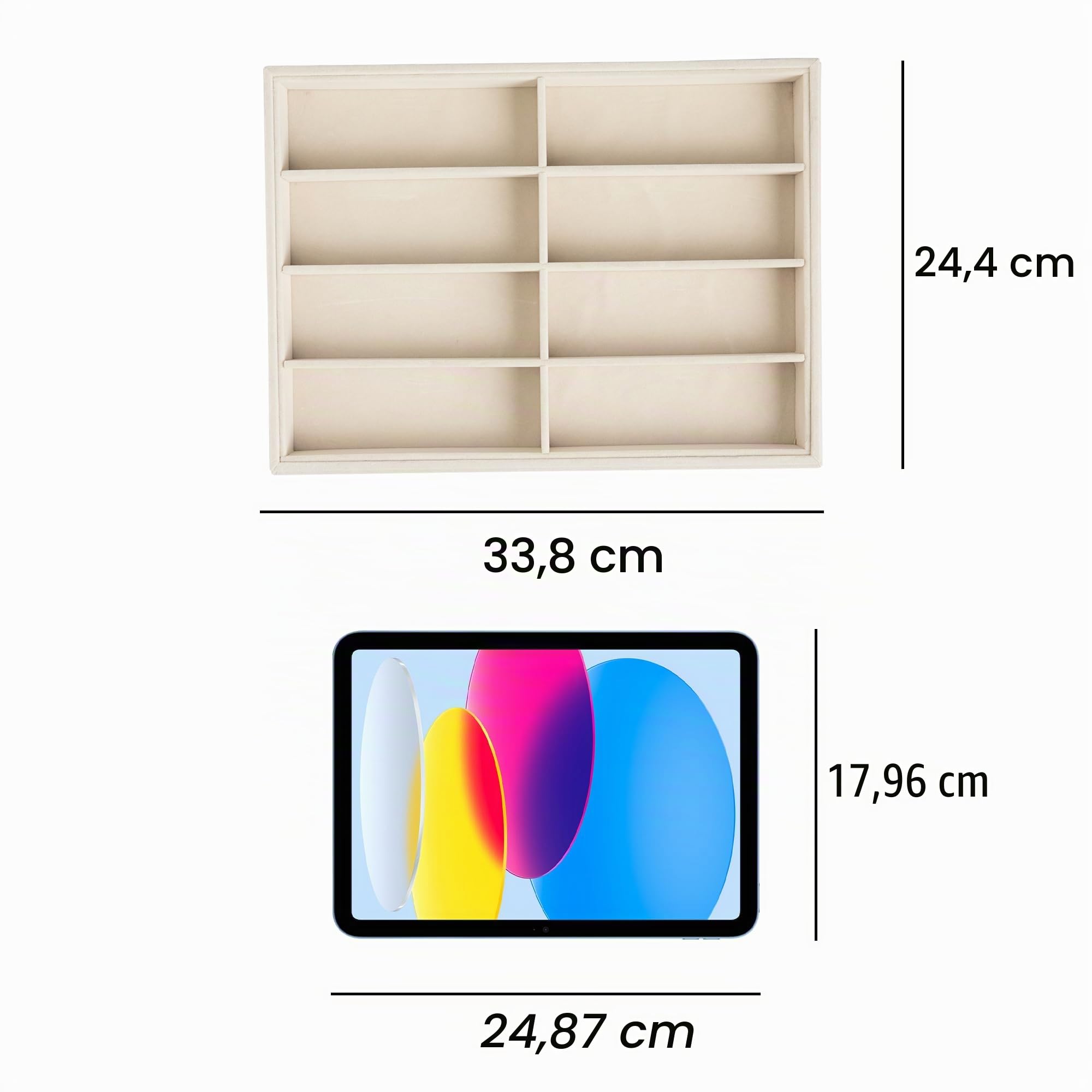 Frebeauty Boîte de rangement en velours pour lunettes de soleil, plateau à 10 tiroirs, boîte à lunettes de soleil homme/femme, présentoir à lunettes (gris)