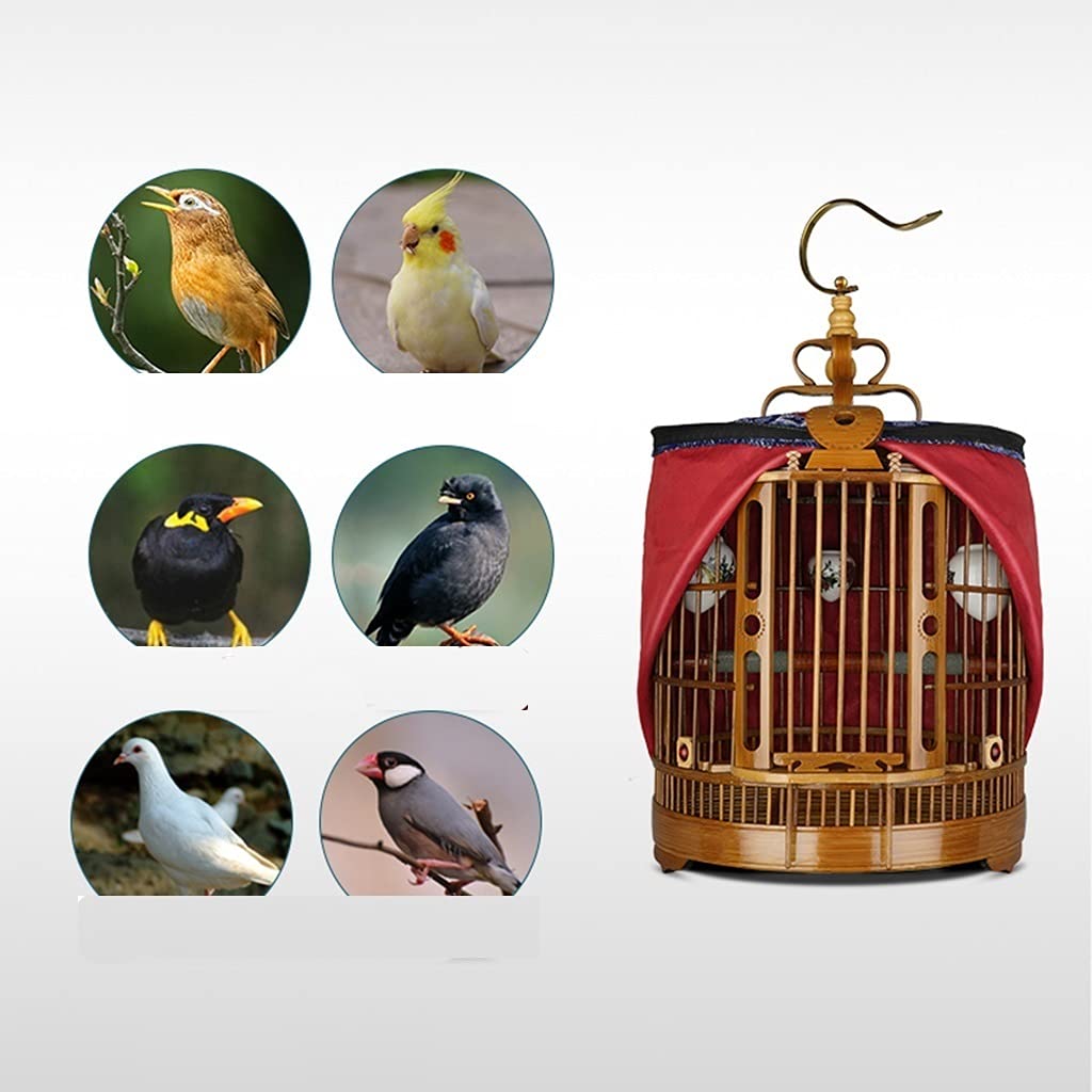 PHSP Jaula para pájaros de la Cultura Jaula para pájaros pequeña para Colgar Jaula para pájaros para Mascotas Jaula para pájaros de bambú, Adecuada para pájaros pequeños como Canarios