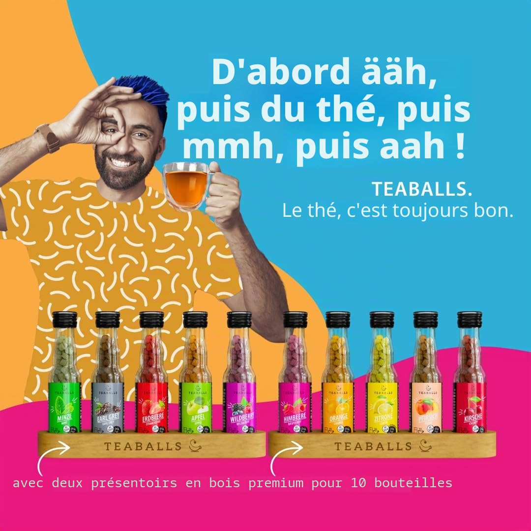 TEABALLS Lot de 10 découvertes - Soluble à chaud et à froid - 10 variétés