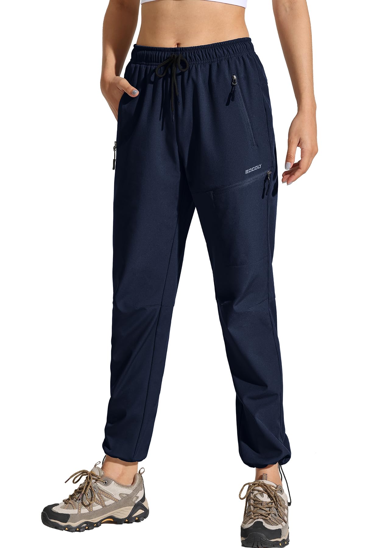 MOCOLY Pantalon Randonnée Hiver Femme Polaire Chaude Softshell Pantalon d'extérieur Pantalon de Sport Cargo Imperméable pour la Randonnée Les Voyages la Chasse Le Travail