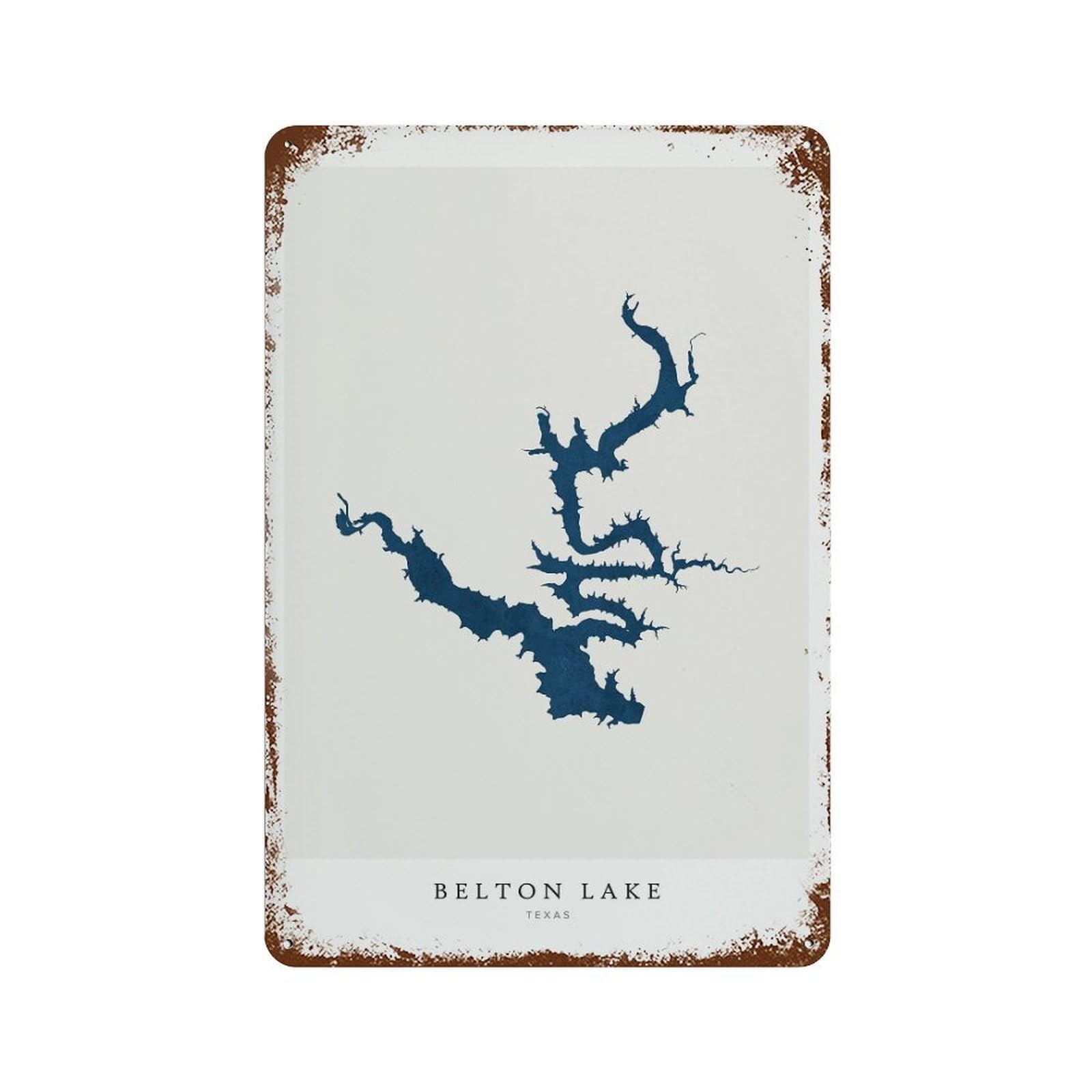 xiaoxiaoshen Belton Lake Map House Gift Texas (2) Wall Decor Art Metal Tin Poster Modern Home Decor Art Home Bar Shop Decorations Vintage Sign 30x20cm