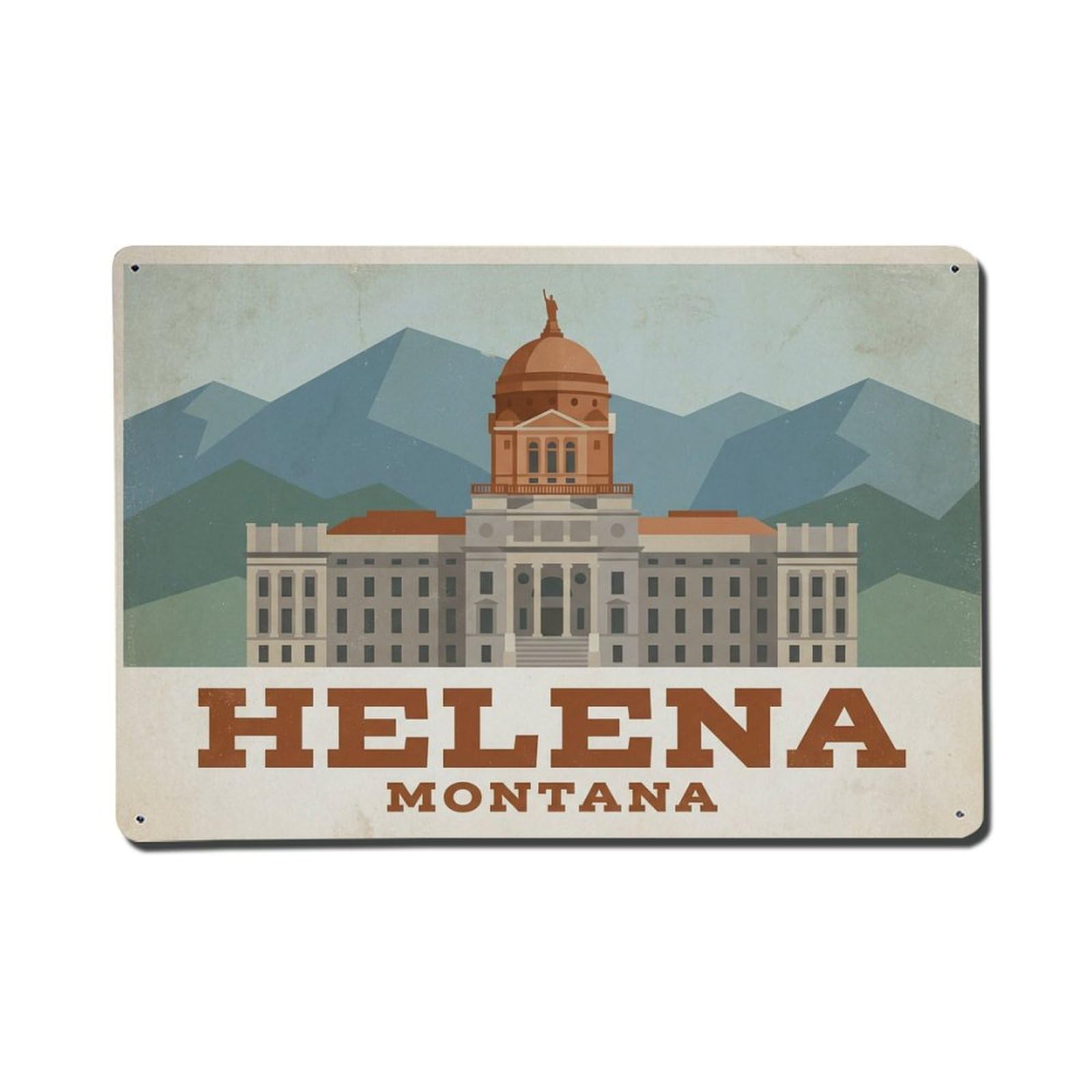 Cxhjca 8X12inch(20X30cm) Travel Vintage Usa Helena Metal Tin Sign