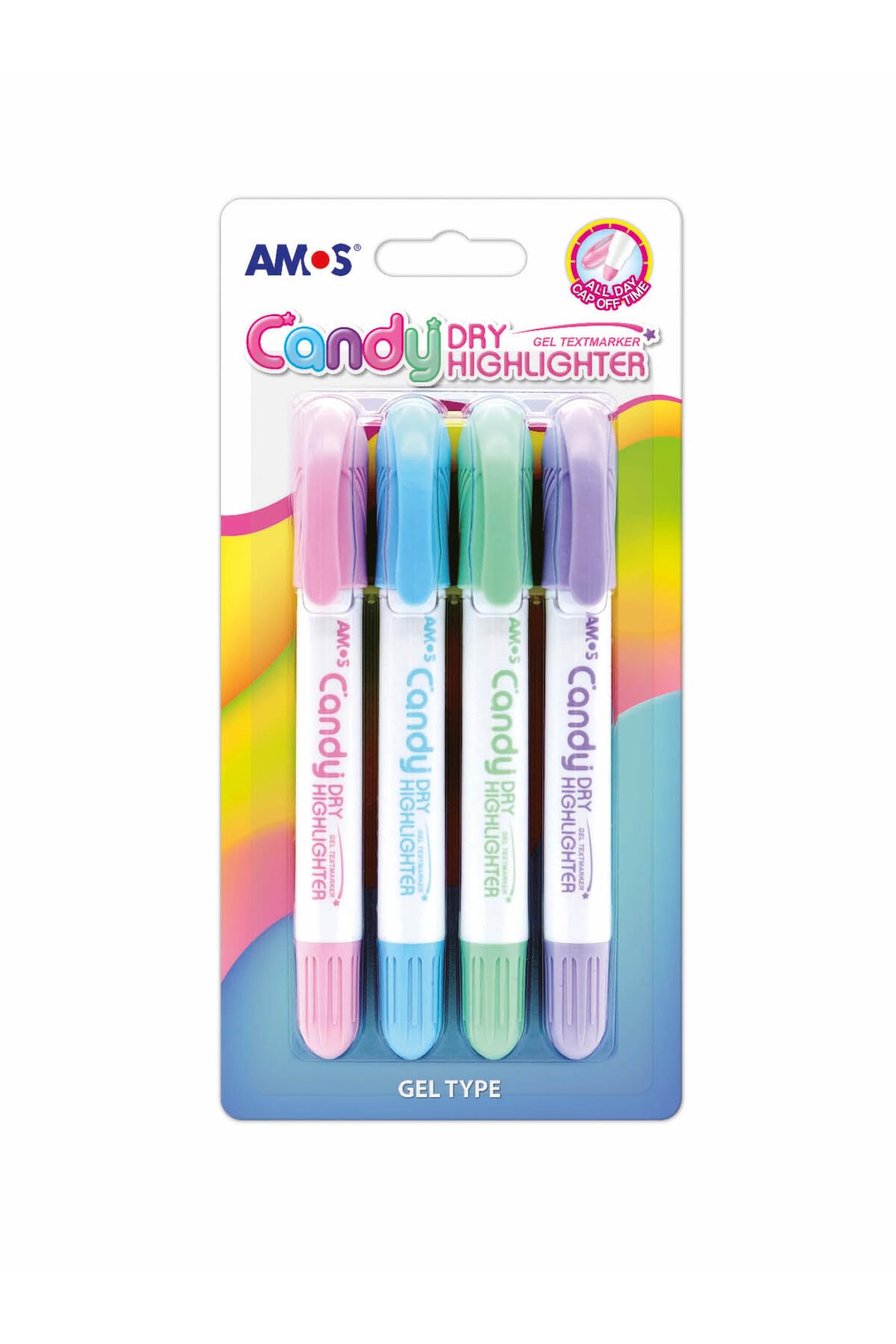 Amos Dry Highlighter-4 Colours Blister-Made In Korea (Candy|Pastel Colours),Multi-coloured