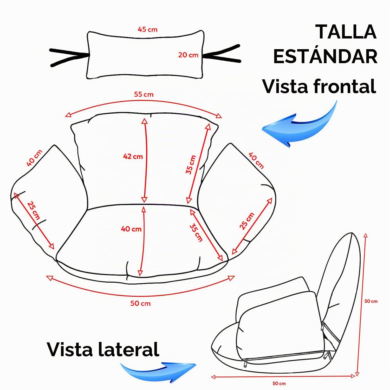 Ferocity Cojín de Silla de Hamaca, Colgante Huevo Cojines, Columpio Silla Cojín Respaldo con Almohada para la Cabeza, Cjín Impermeable, para Patio Jardín, Beige [114]
