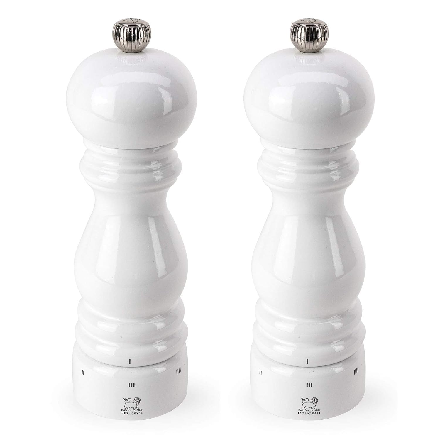Peugeot Paris U'Select 7-Inch Pepper & Salt Mill Set, White Lacquer