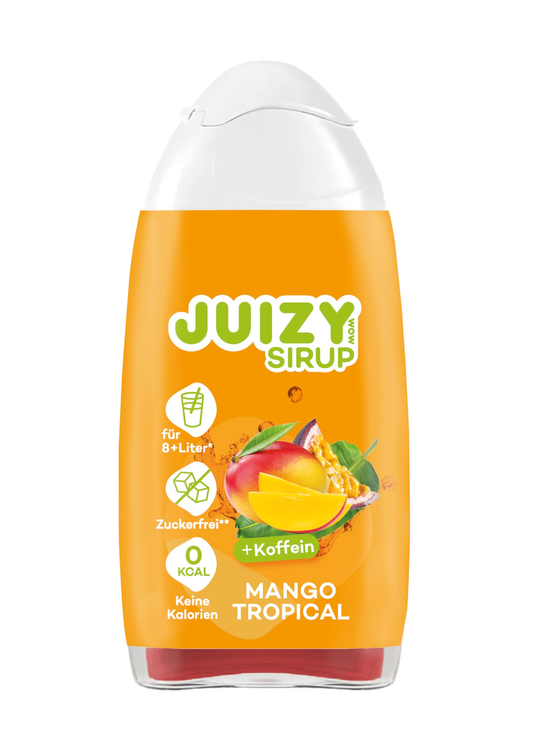 JUIZY WOW Mango Tropical - Zuckerfreier Getränkesirup | Natürlicher Geschmack - Low Calorie | Veganes 4er Bundle - 4 x 65ml | 32 Liter Fertiggetränk von JULIENCO