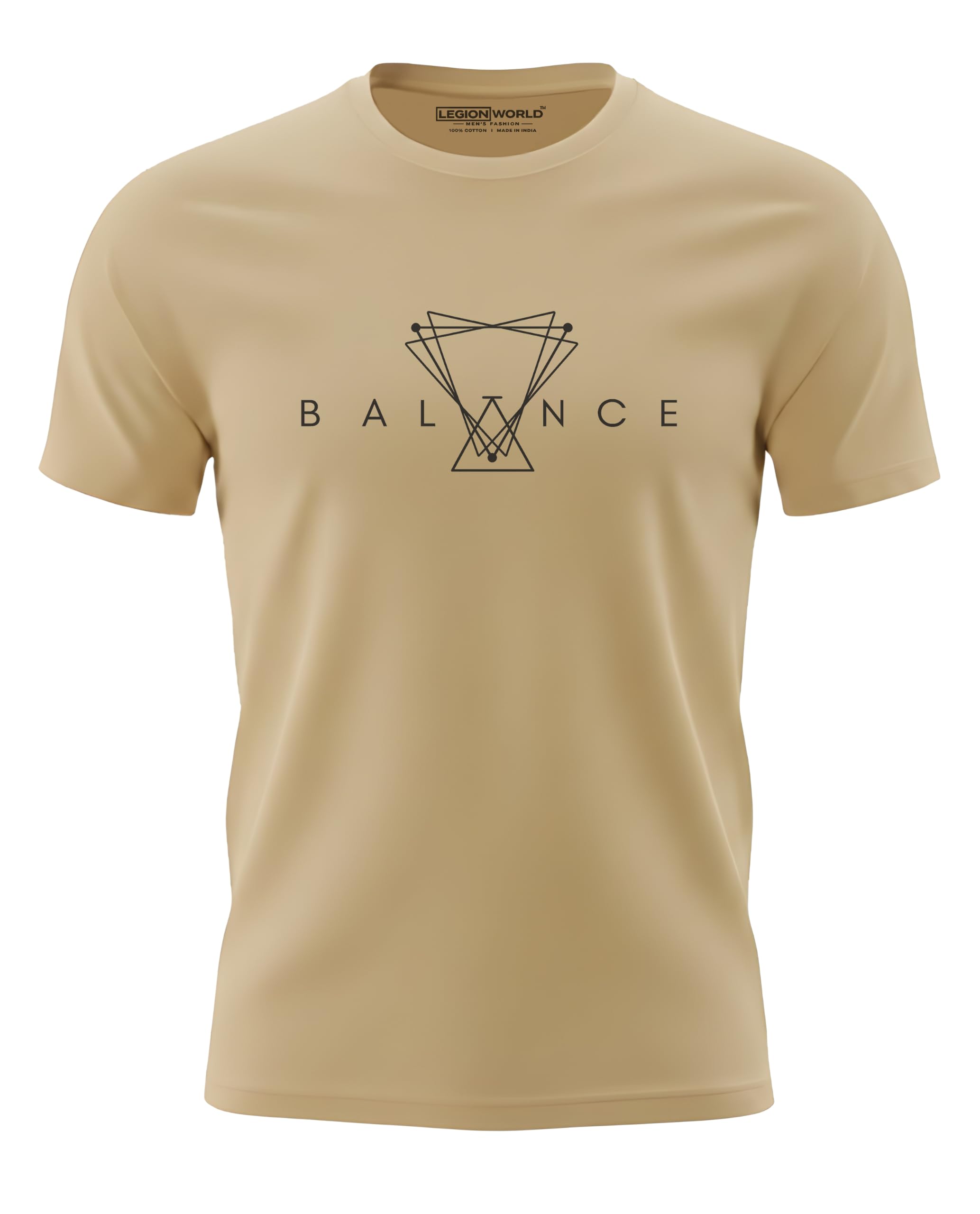Men's Balance Printed T-Shirt | 100% Pure Cotton 180 GSM | Round Neck Half Sleeve Regular Fit | Minimal Graphic Cotton Tee for Casual Everyday Wear-picture-37