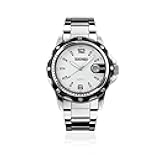 cofuo Mens Stainless Steel Band Analog Quartz Watch Dress Wrist Unique Luxury Business Work Casual Waterproof Watches Classic Calendar Date Window