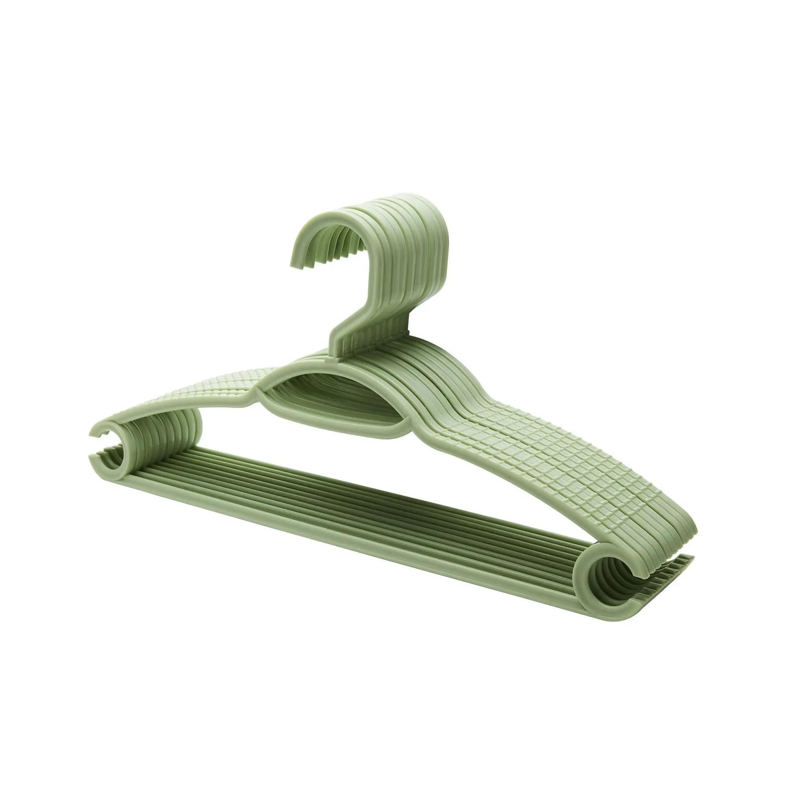KFGISD, 10pcs Clothes Hanger Household Hanger Non-slip Plastic Hanger Multifunctional Seamless Hanging Organizer ，Hangers(Light Green)