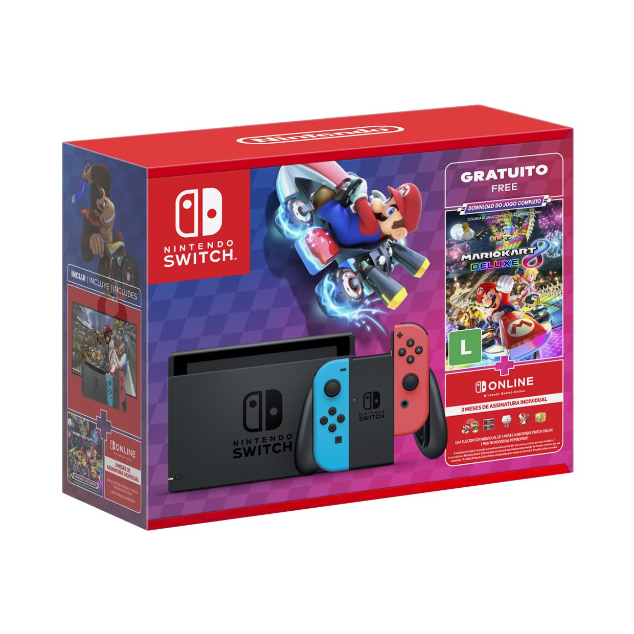 Bundle Nintendo Switch + Mario Kart 8 Deluxe + 3 Meses de