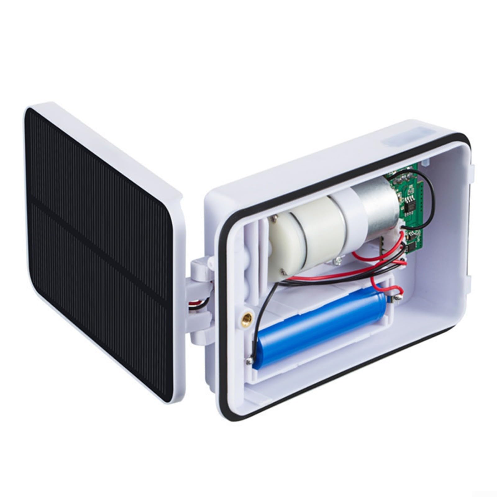 Pompa ad aria ad energia solare per acquari, batteria da 2200 mAh con durata di 20 ore, pannello solare pieghevole 5 V/290 mA, doppia ricarica USB/DC, funzionamento silenzioso da 50 dB, include tubi e