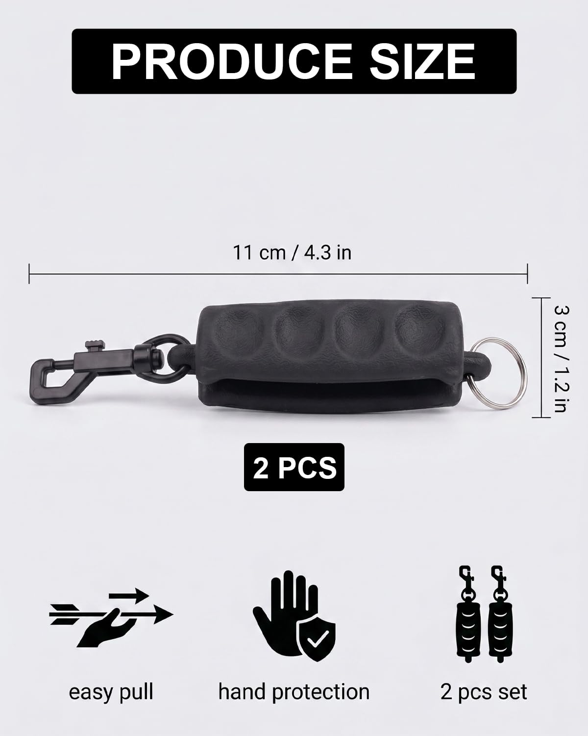 Lot de 2 extracteurs de flèches en caoutchouc avec clip ceinture noir pour fleche arc – Facilite le retrait des flèches et protège les mains pour arcs et flèches