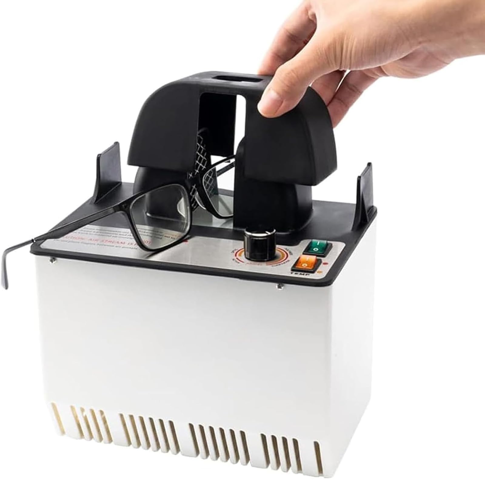 Chauffe-monture de lunettes 500W réglable avec housse coupe-vent pour opticiens