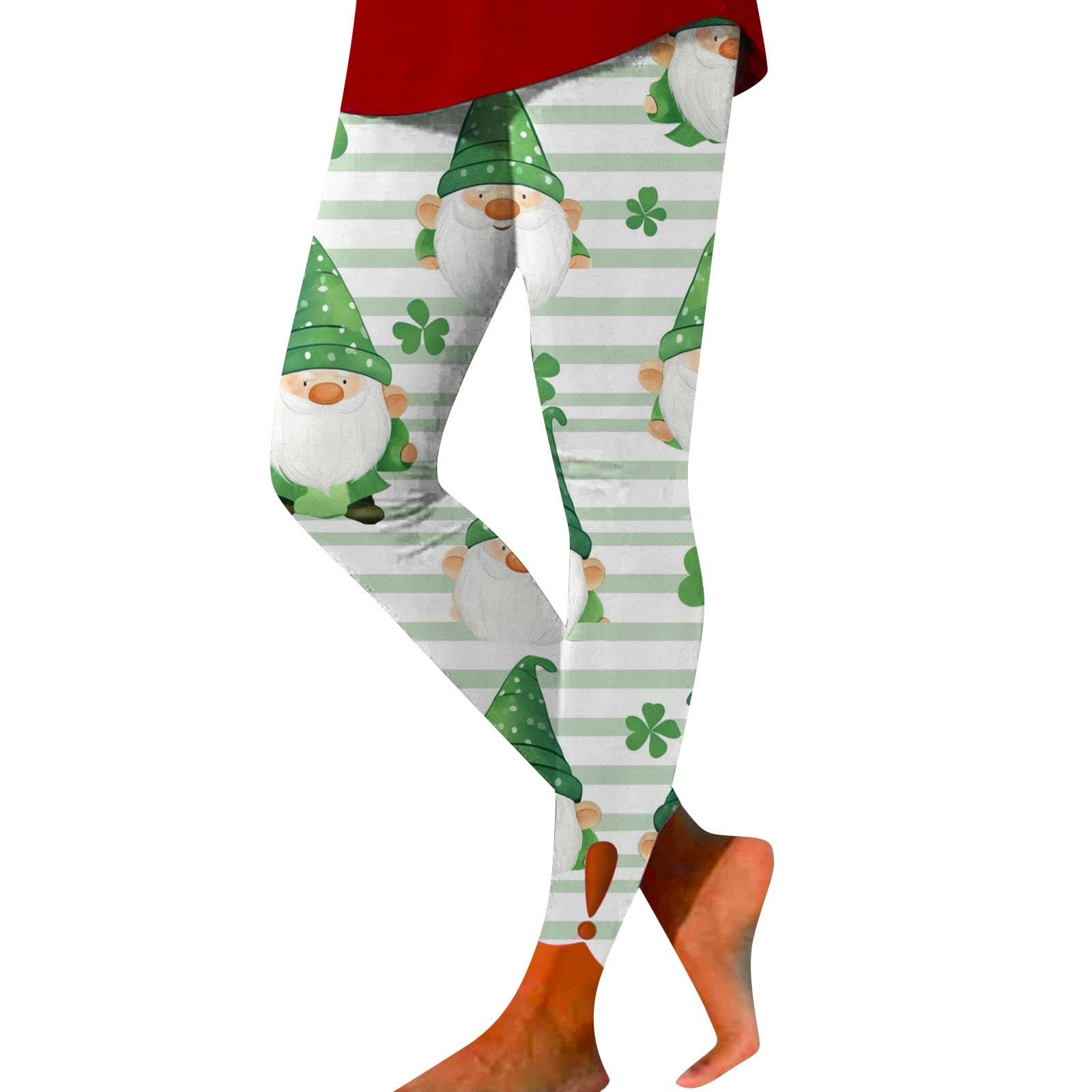 St.Patrick's Day - Leggings da donna con trifoglio verde irlandese, casual, controllo della pancia, foglie morbide, alla moda, skimpy, leggings a compressione, pantaloni da corsa, collant da corsa, in